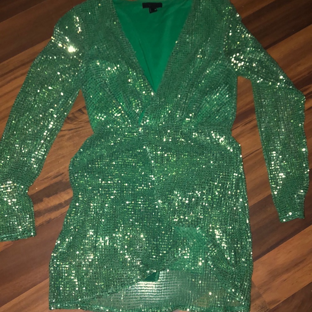 Green sparkle dress